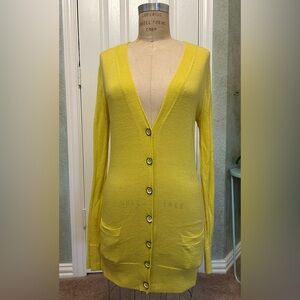 Fossil Brand Yellow Boyfriend Cardigan, Size L